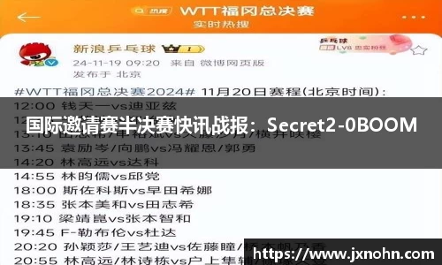 国际邀请赛半决赛快讯战报：Secret2-0BOOM